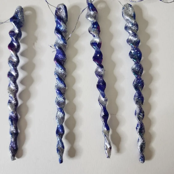 5 HANDCRAFTED Upcycled Swirly Unicorn Icecicle Ornaments HANDPAINTED Holiday - Picture 9 of 17